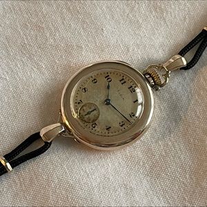 1918 Elgin Ladies Antique WWI Edwardian Gold Filled Wrist Watch